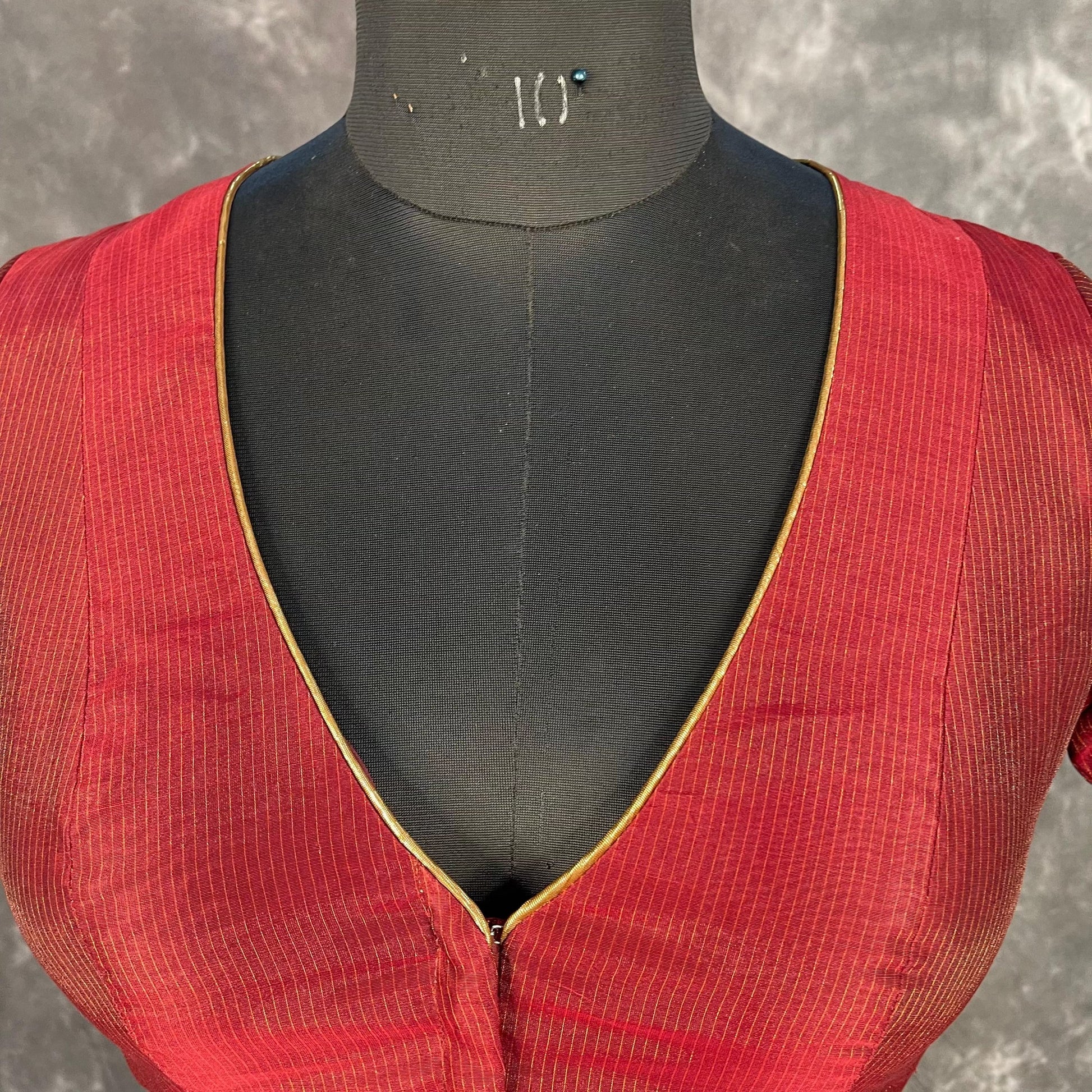 Ehsaas Maroon Coloured Silk Ready to Wear Blouse - kapda Tailor 