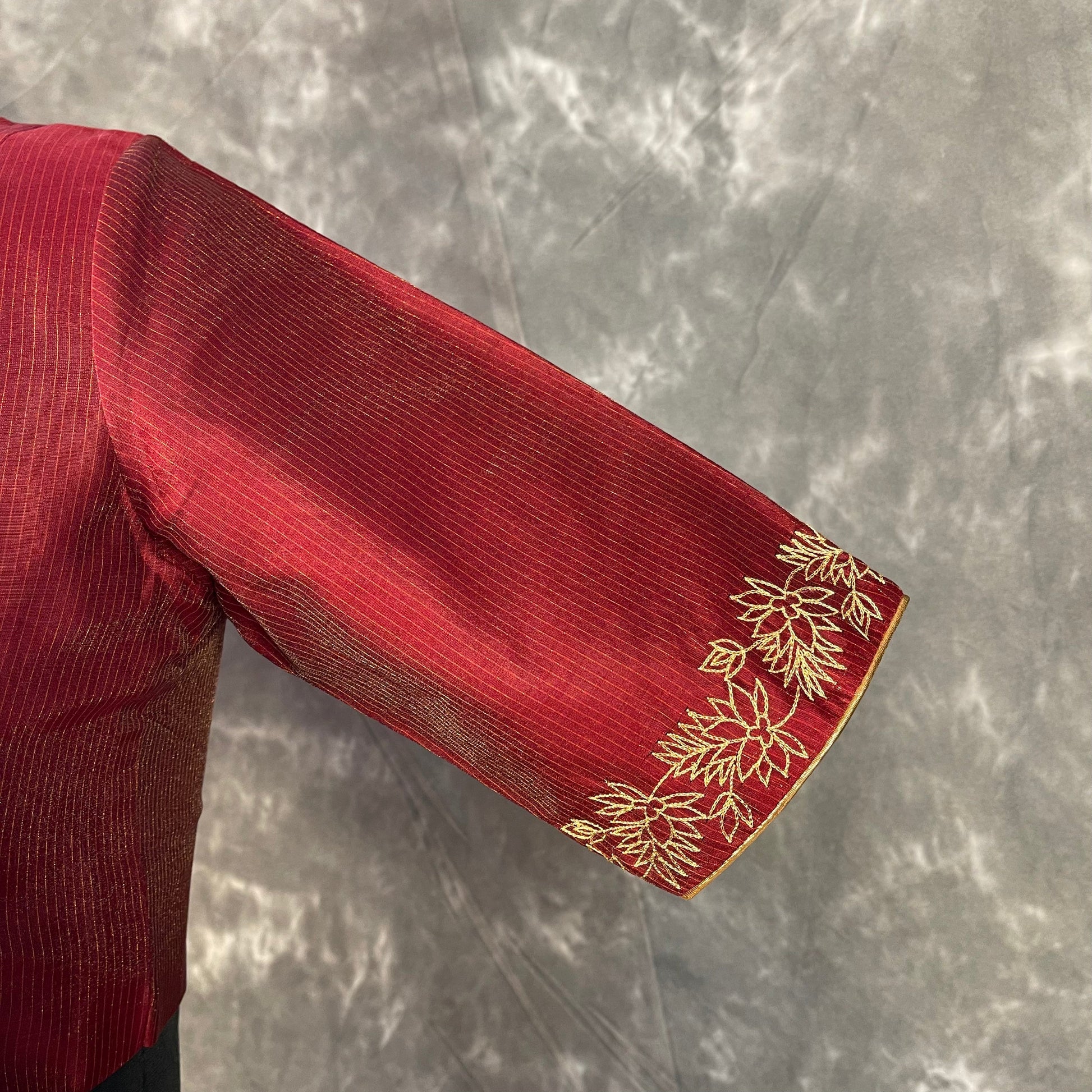 Ehsaas Maroon Coloured Silk Ready to Wear Blouse - kapda Tailor 