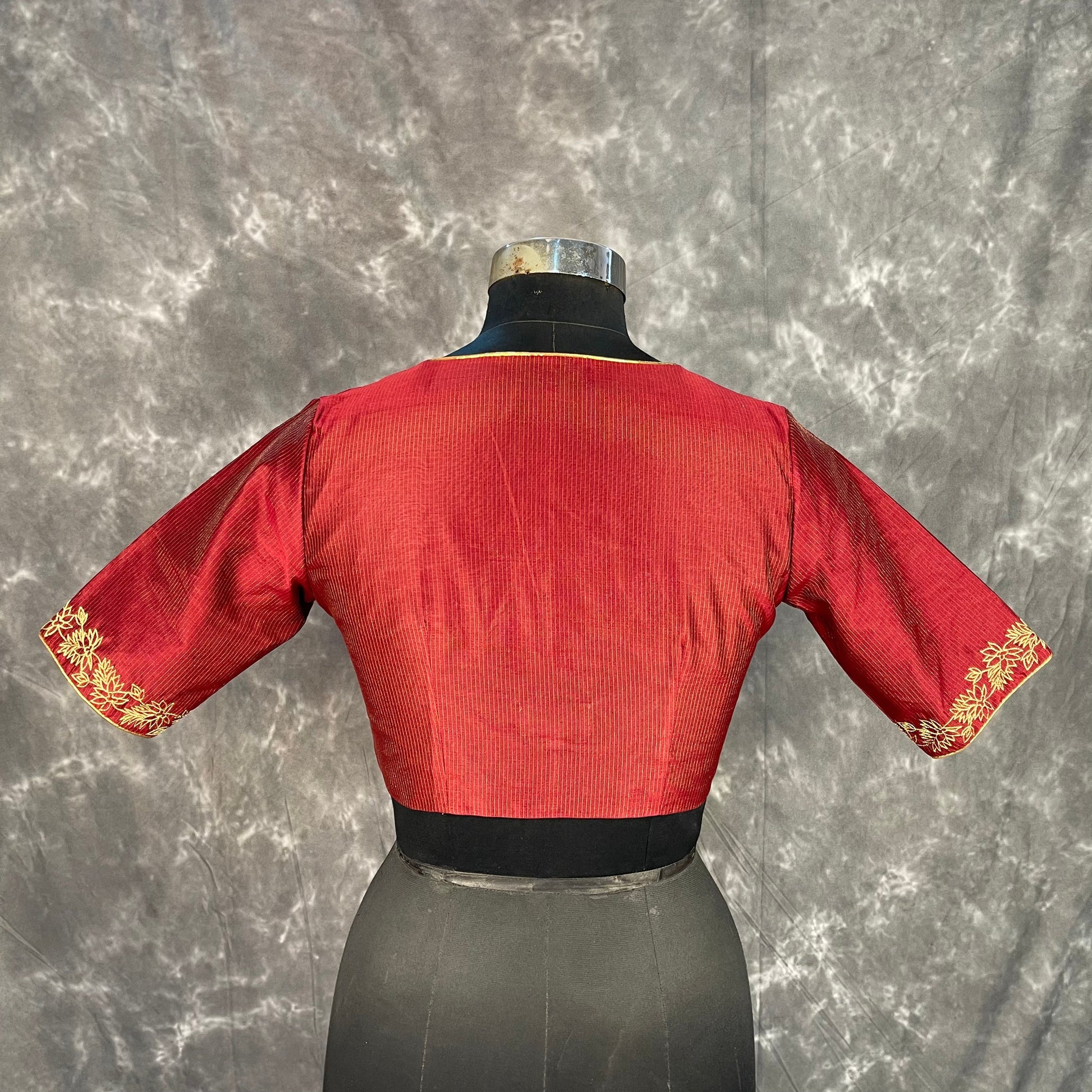 Ehsaas Maroon Coloured Silk Ready to Wear Blouse - kapda Tailor 