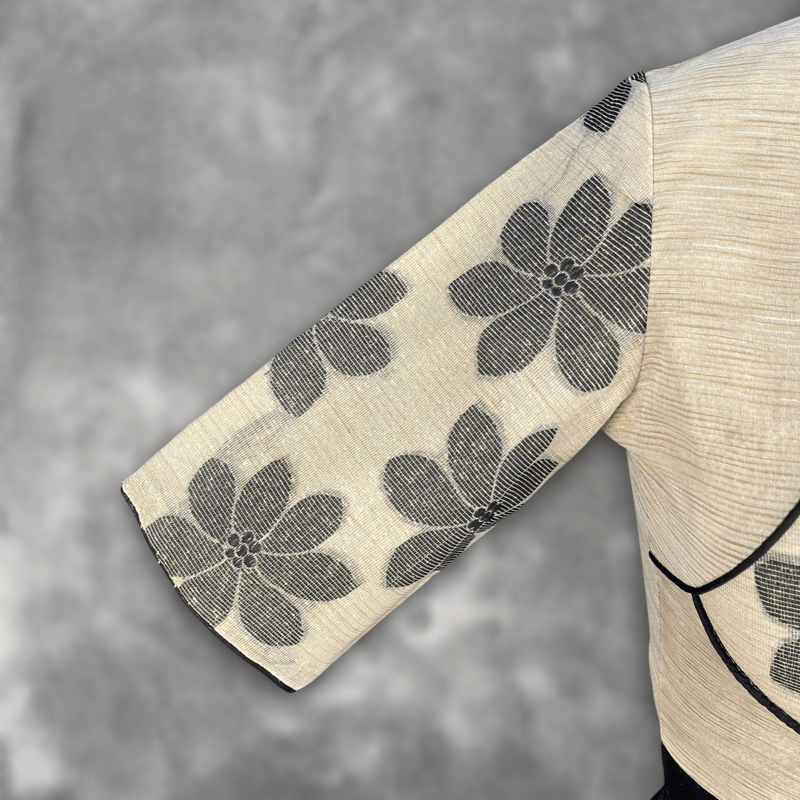 Baadal Ki Chaoon Beige Coloured Cota Cotton/Jute Cotton Ready to Wear Blouse - kapda Tailor 