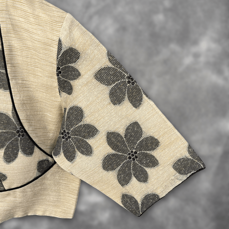 Baadal Ki Chaoon Beige Coloured Cota Cotton/Jute Cotton Ready to Wear Blouse - kapda Tailor 