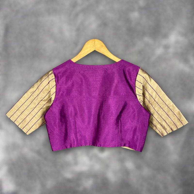 Lavender Love Lavender Coloured Silk & Chanderi Ready to Wear Blouse - kapda Tailor 