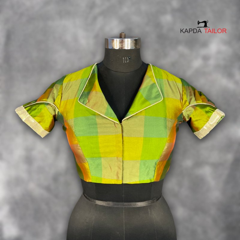 Roohani Resham Green Coloured Silk Ready to Wear Blouse - kapda Tailor 