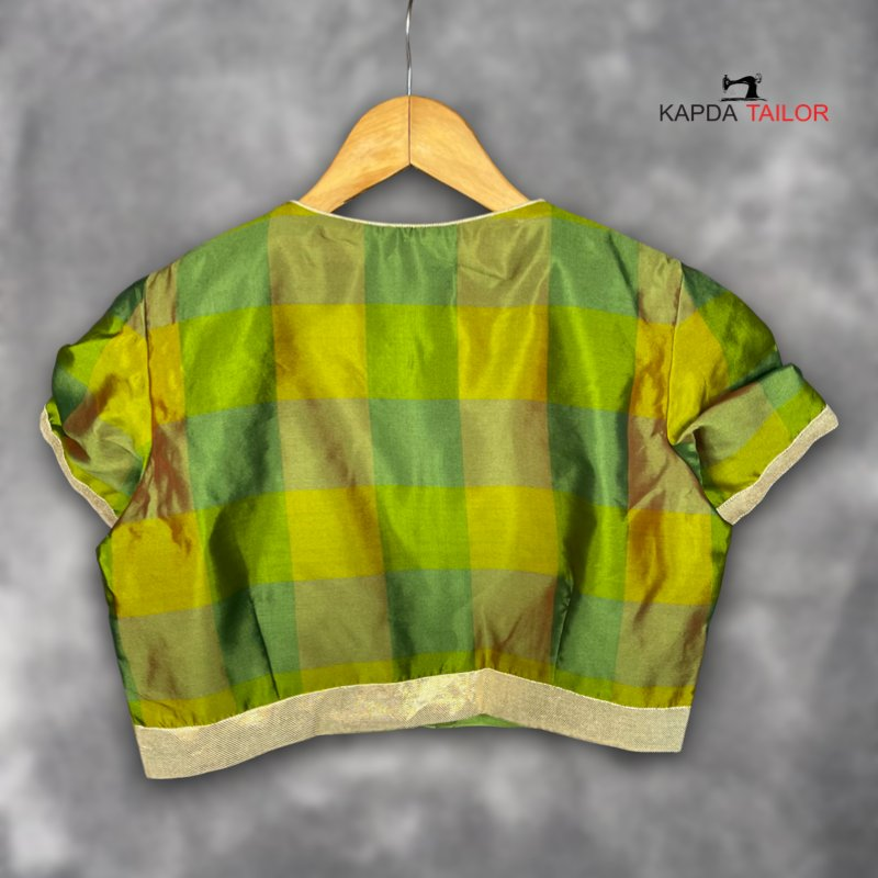 Roohani Resham Green Coloured Silk Ready to Wear Blouse - kapda Tailor 