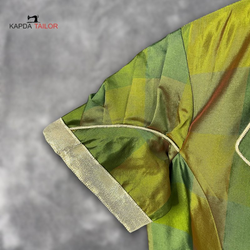 Roohani Resham Green Coloured Silk Ready to Wear Blouse - kapda Tailor 