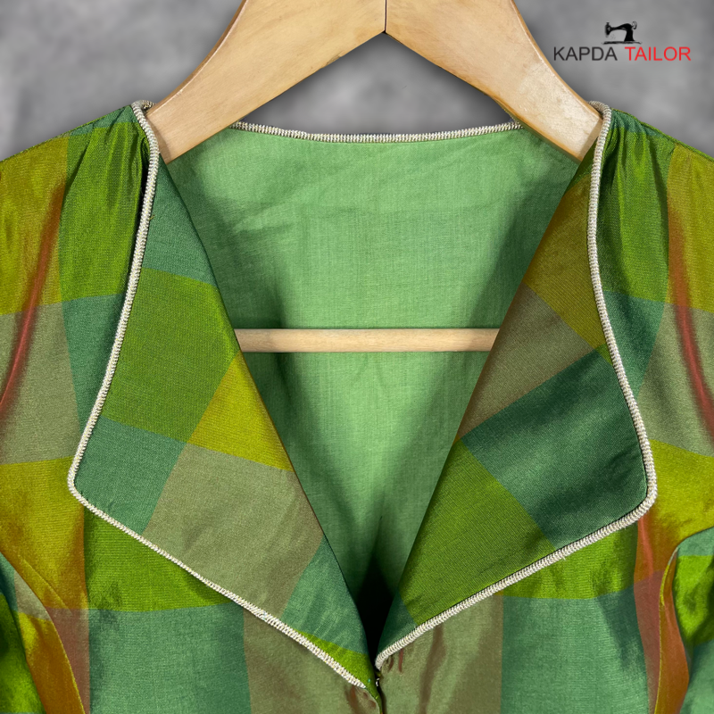 Roohani Resham Green Coloured Silk Ready to Wear Blouse - kapda Tailor 