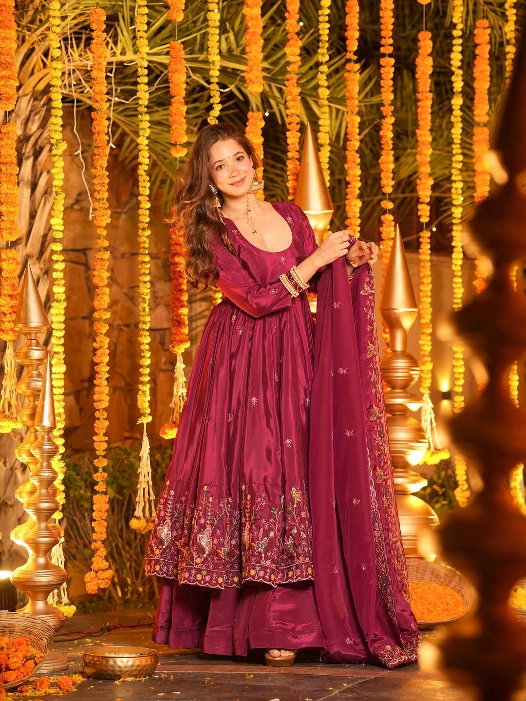 Yash Enterprise Red Crepe Silk Party Wear Embroidery Suit Set  Grab2Buy Yash Enterprise Grab2Buy