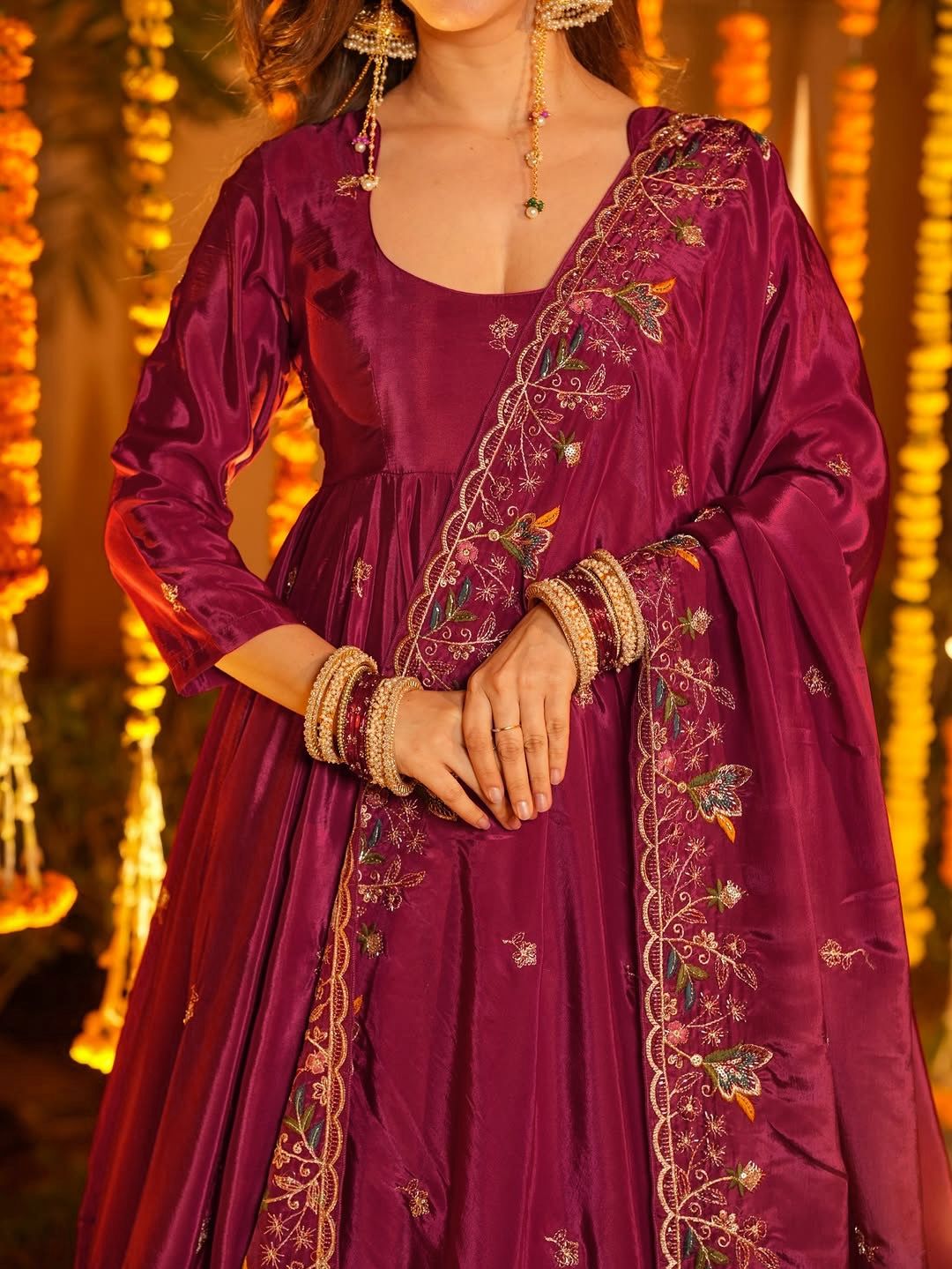 Yash Enterprise Red Crepe Silk Party Wear Embroidery Suit Set  Grab2Buy Yash Enterprise Grab2Buy