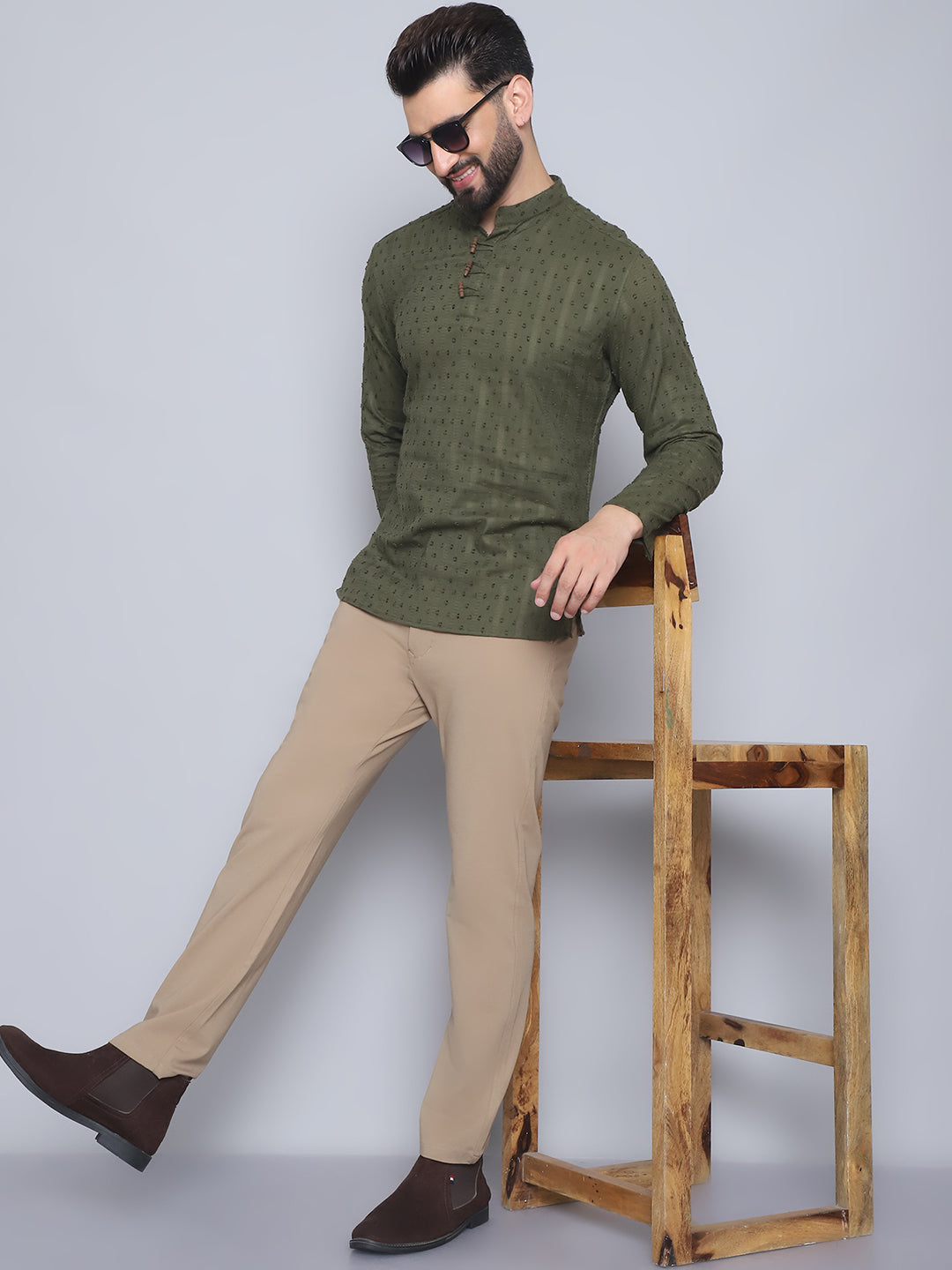 Even Apparels Men's Loop Wooden Button Kurta