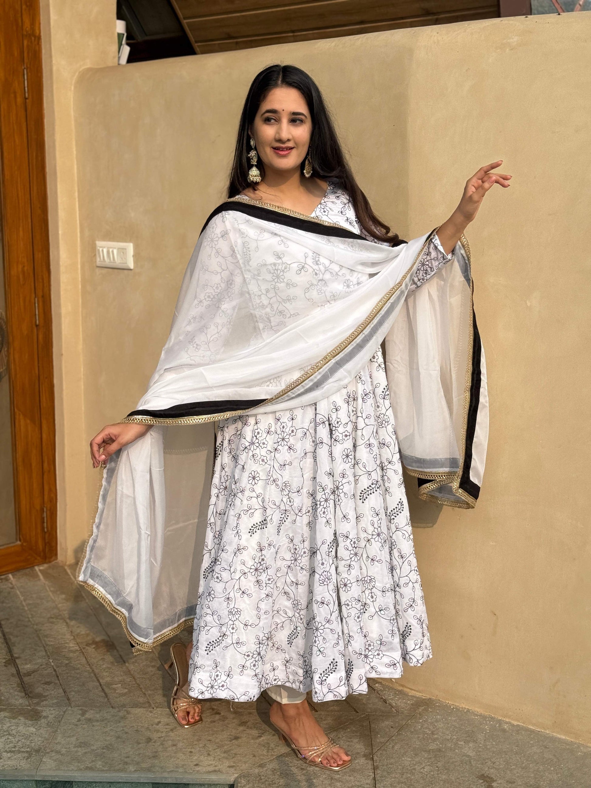 Yash Enterprise White Vichitra Silk Party Wear Embroidery Suit Set  Grab2Buy Yash Enterprise Grab2Buy