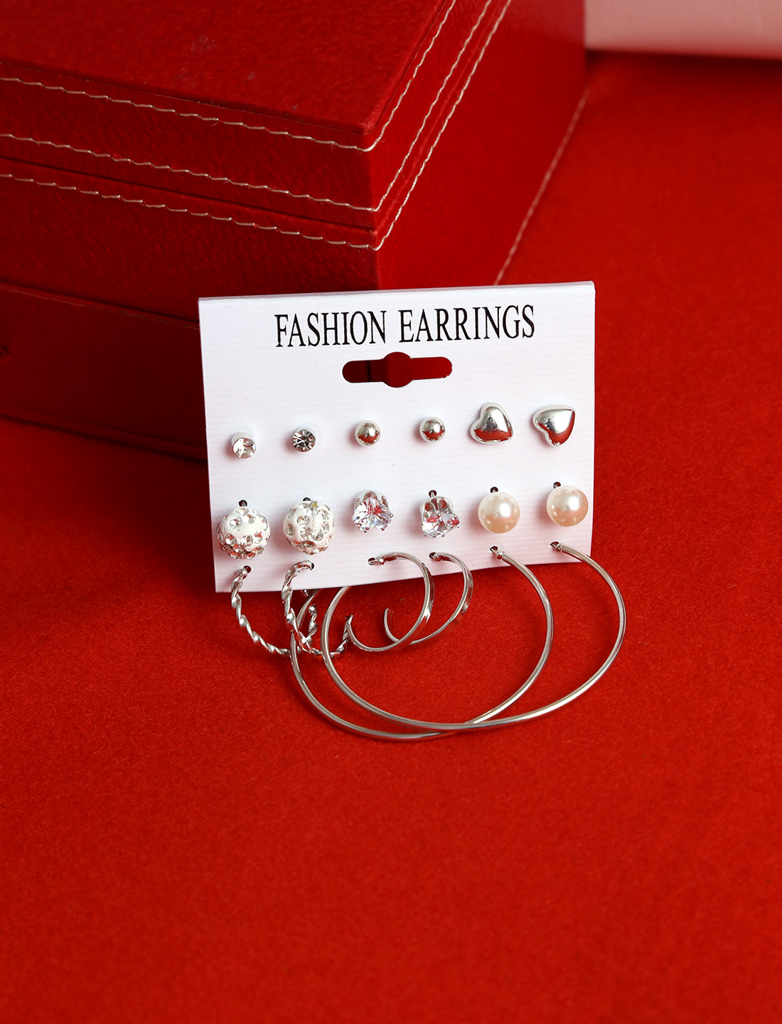 Gold-Plated Alloy Set Of 9 Designer Earrings - The Pari - Grab2buy