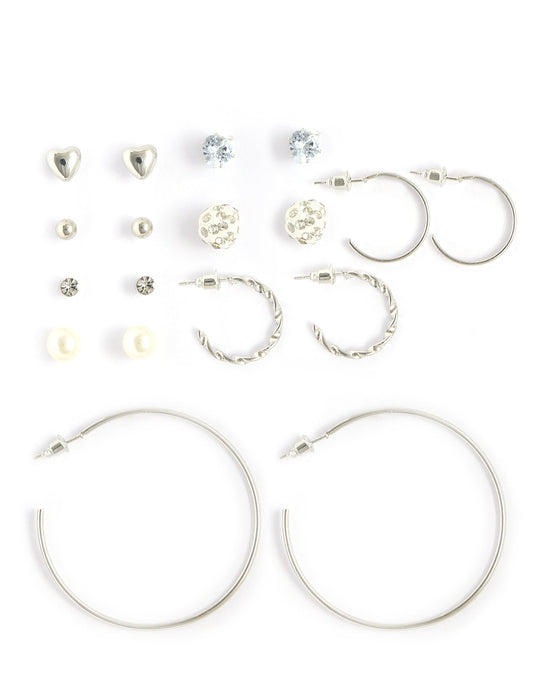 Gold-Plated Alloy Set Of 9 Designer Earrings - The Pari - Grab2buy