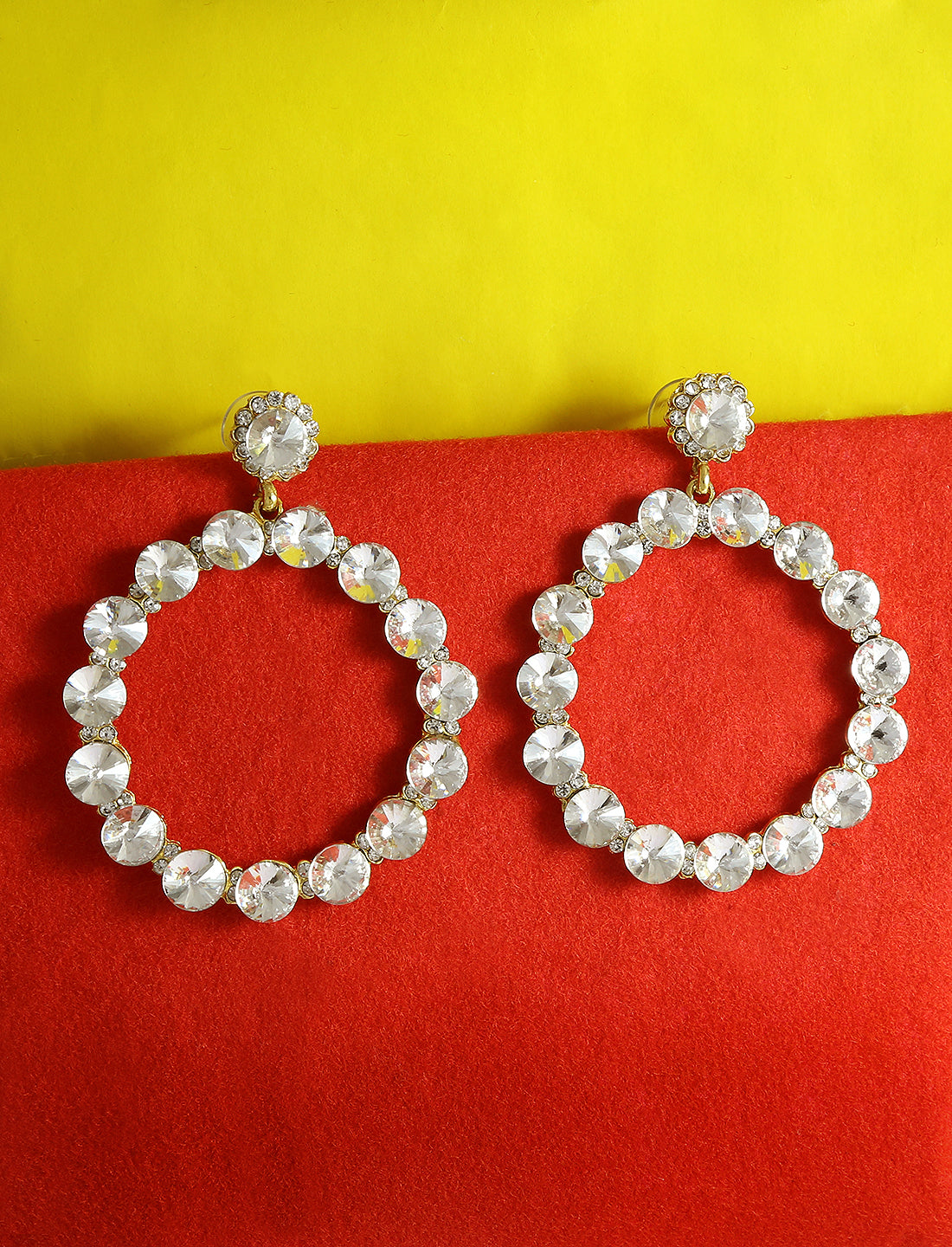 Gold-Plated Alloy Diva Look Stylish Contemporary Earrings - The Pari - Grab2buy