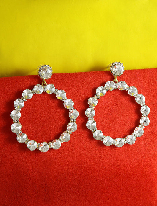 Gold-Plated Alloy Diva Look Stylish Contemporary Earrings - The Pari - Grab2buy