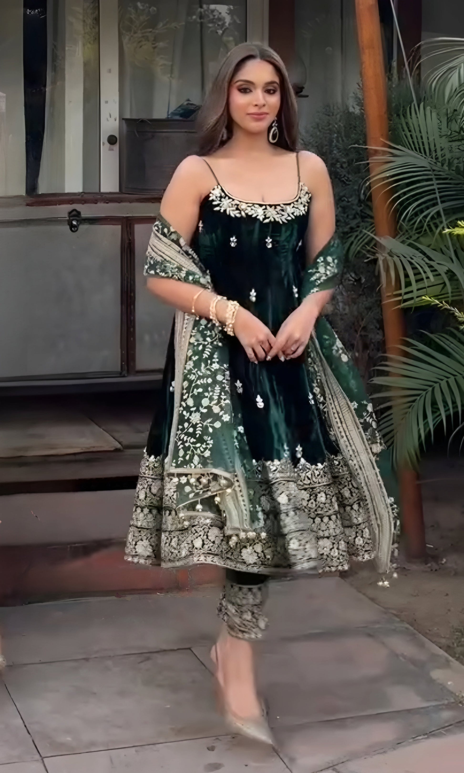 Yash Enterprise Green Vichitra Silk Party Wear Embroidery Suit Set  Grab2Buy Yash Enterprise Grab2Buy