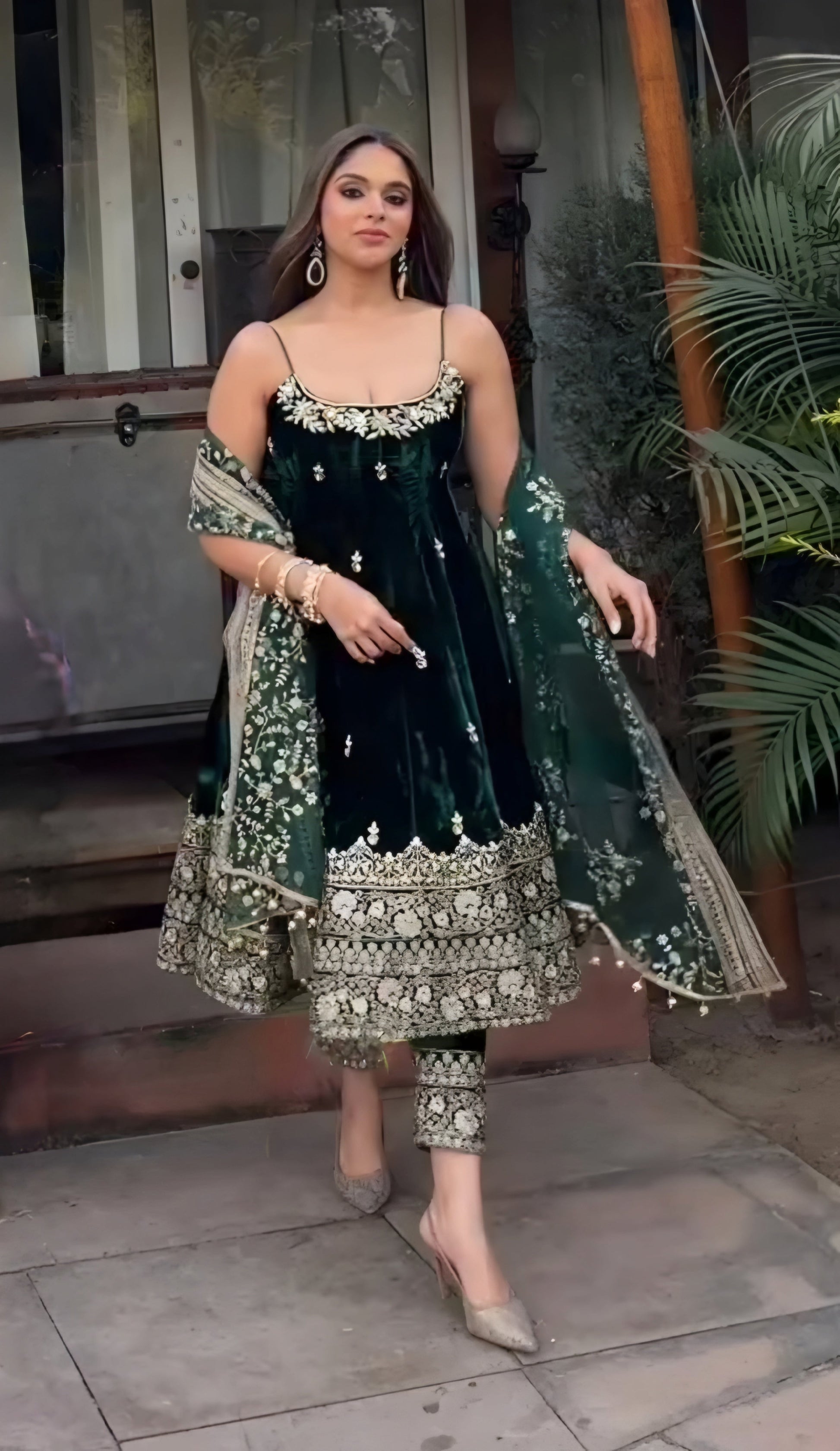 Yash Enterprise Green Vichitra Silk Party Wear Embroidery Suit Set  Grab2Buy Yash Enterprise Grab2Buy