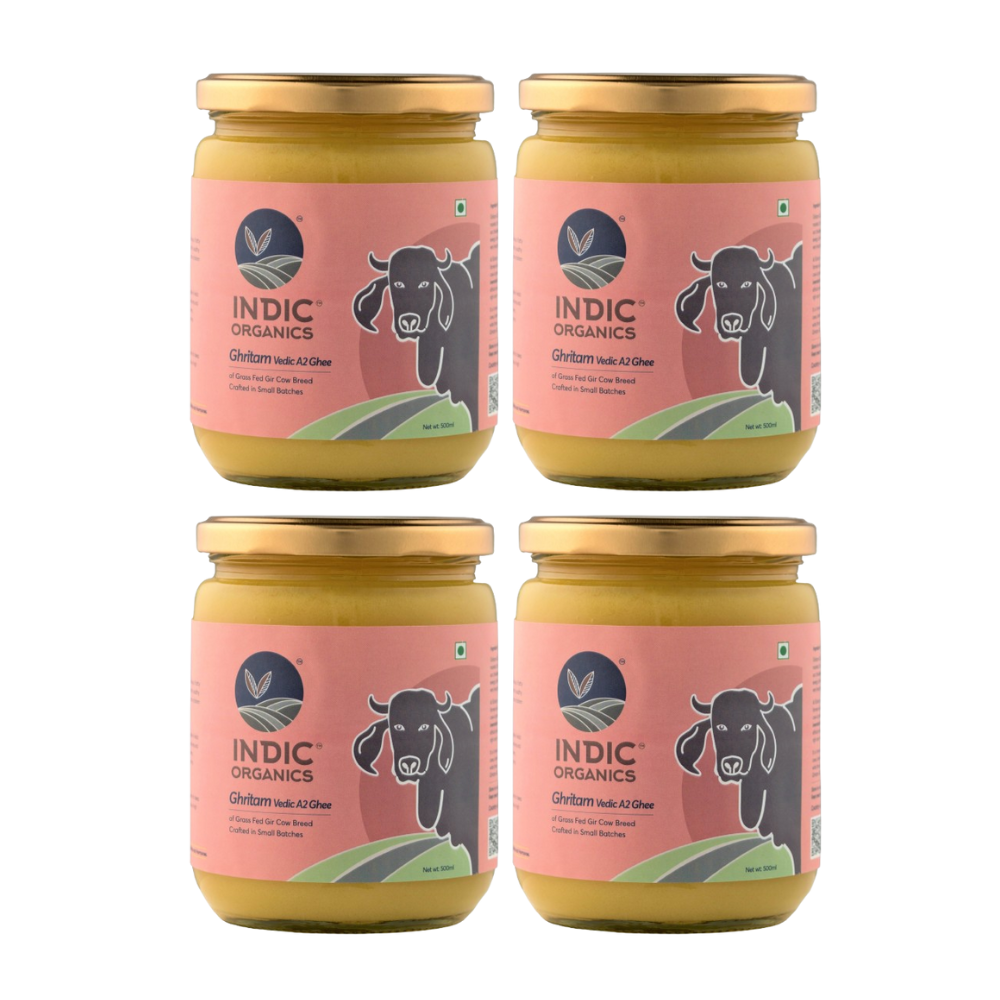 Indic Organics Gir Cow's A2 Ghee | Desi Gir Cow Ghee | Premium and Organic Desi Ghee 