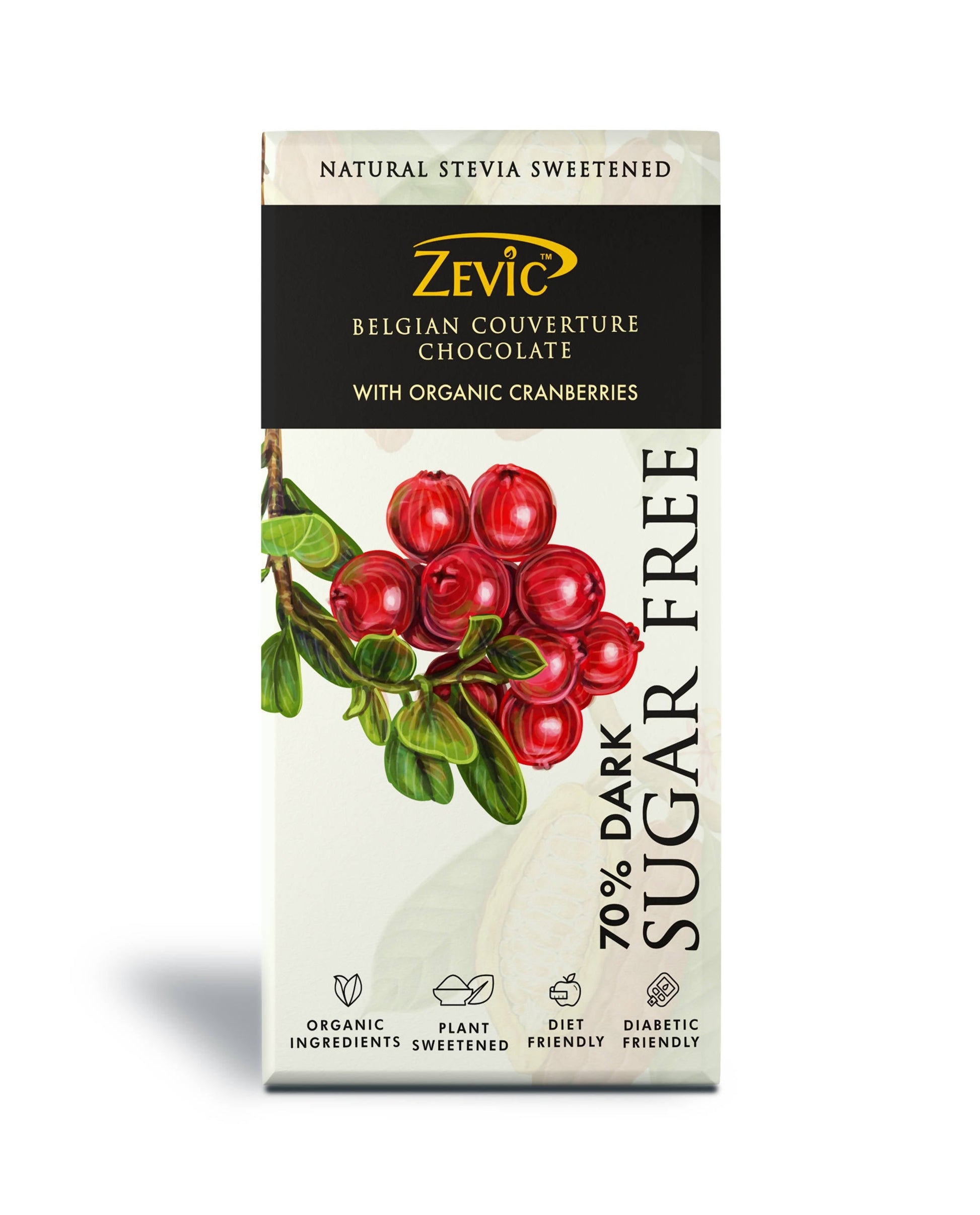 Zevic 70% Dark Belgian Couverture Chocolate with Organic Cranberries  Grab2Buy Zevic Grab2Buy