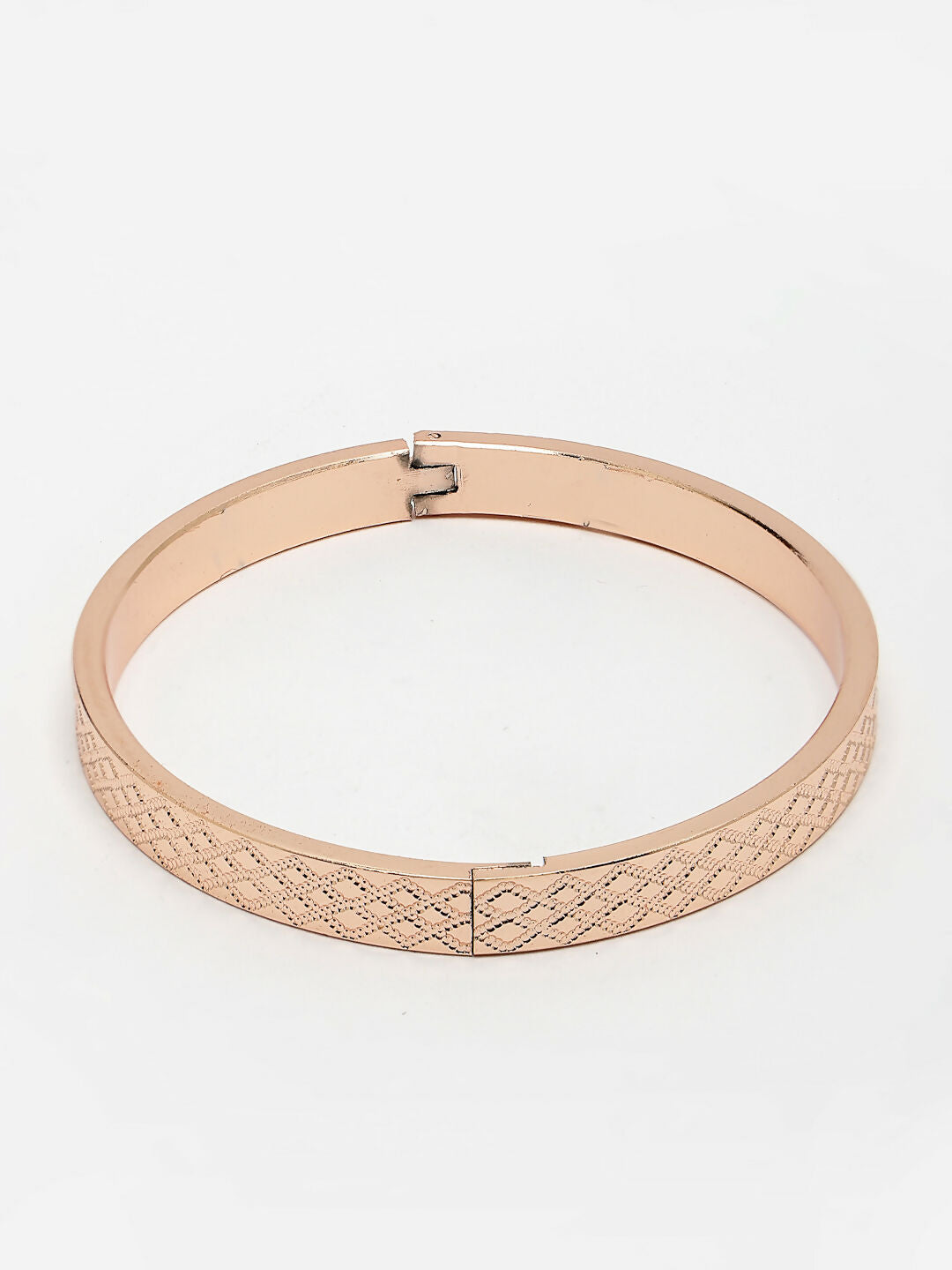 NVR Men's Rose Gold Stainless Steel Kada Bracelet