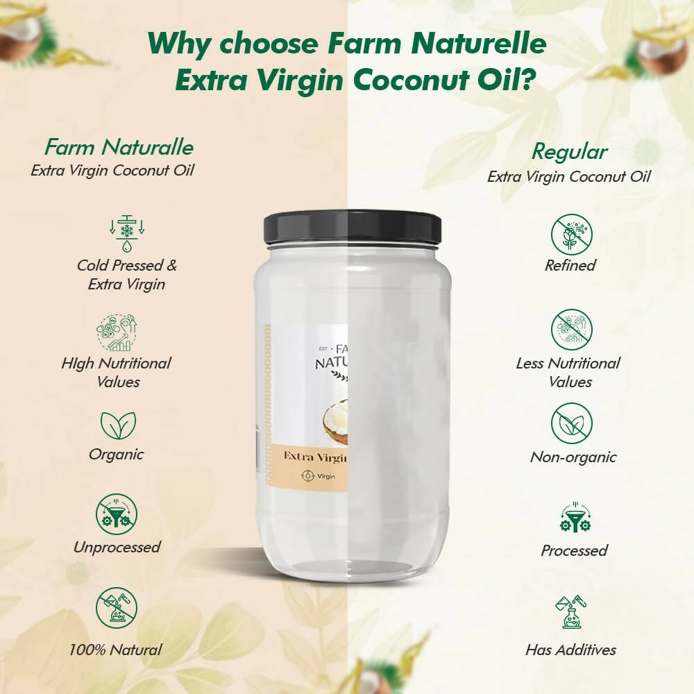 Farm Naturelle 100% Pure Organic Extra-Virgin Cold Pressed Coconut Oil - Grab2buy