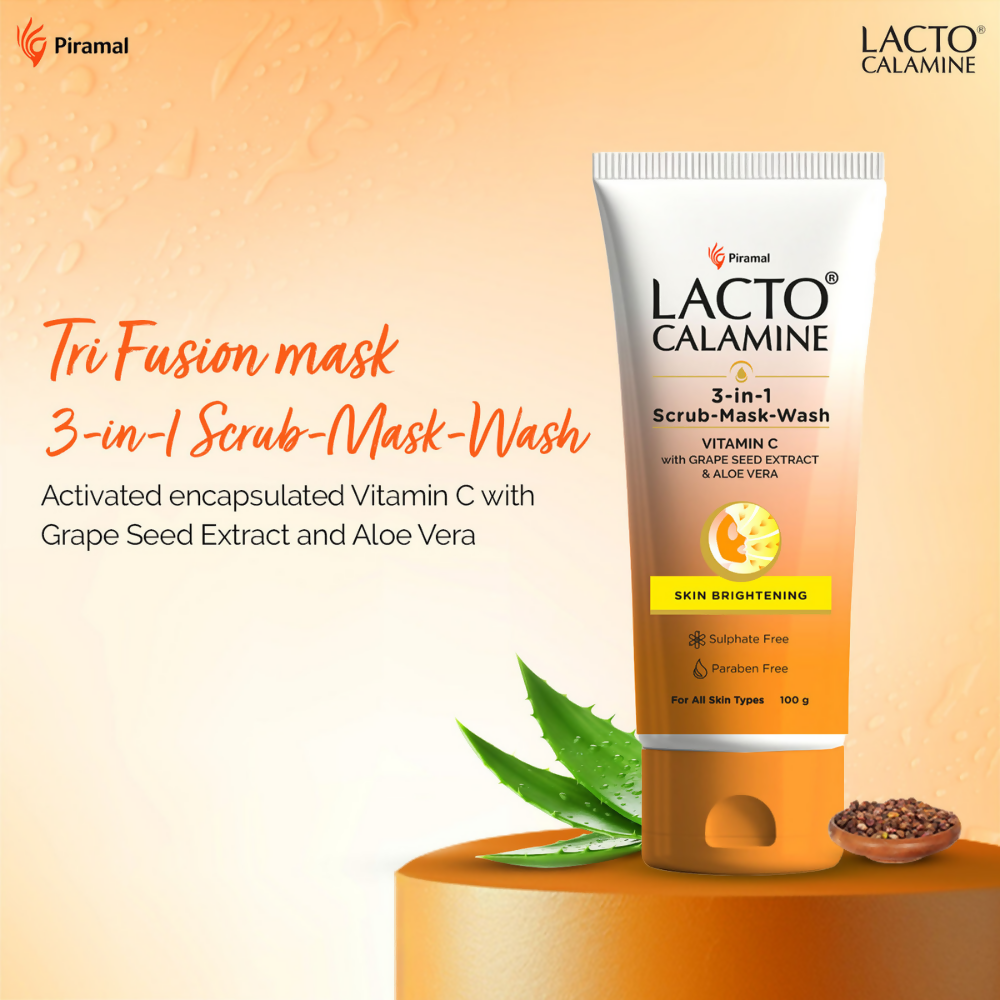 Lacto Calamine 3 - In - 1 Vitamin C Face Scrub - Mask - Wash 