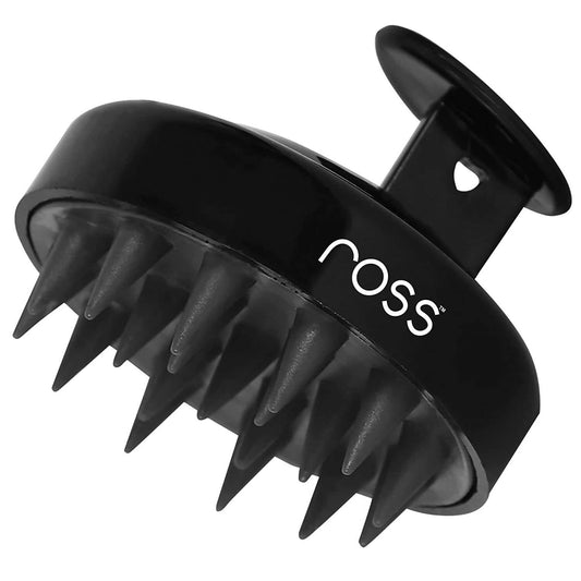Ross Round Hair Scalp Manual Massager Black Shampoo Brush 