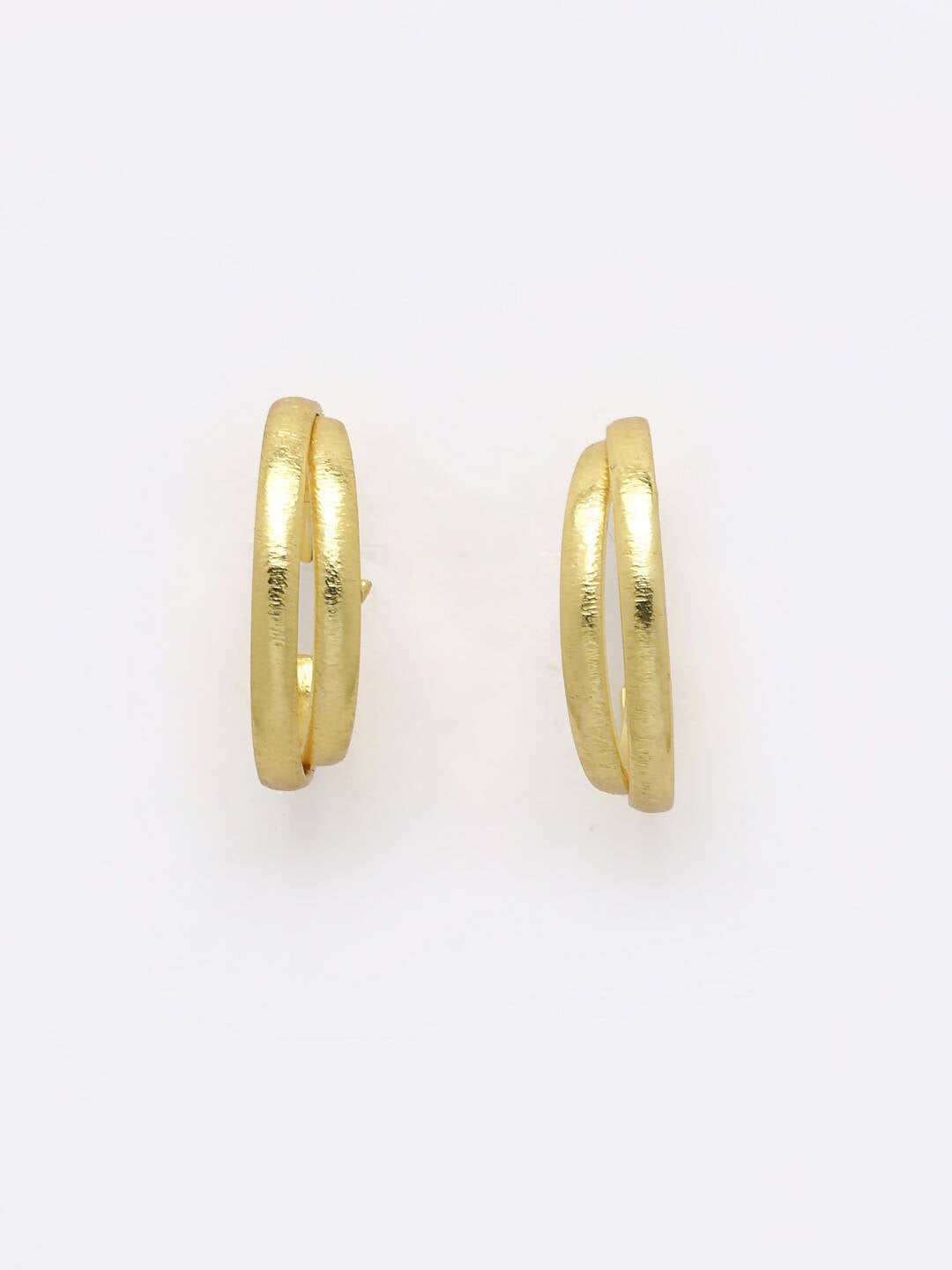 NVR Women Gold-Plated Alloy Circular-Shaped Half Hoop Earrings - Grab2buy