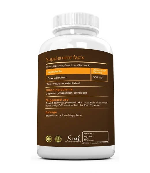 Ramini Bio Nutrition Colostrum 500mg Veg Capsules - Grab2buy