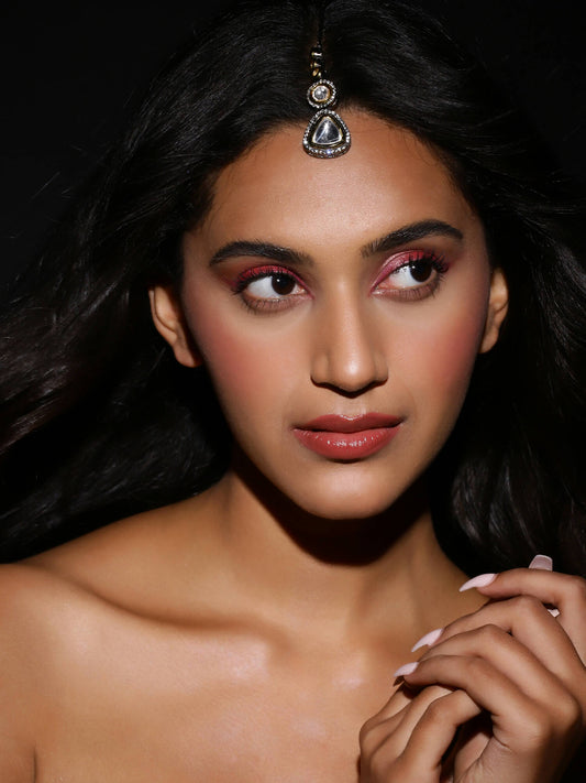 Gold-Plated Gold-Toned Kundan Maang Tikka - Ruby Raang - Grab2buy