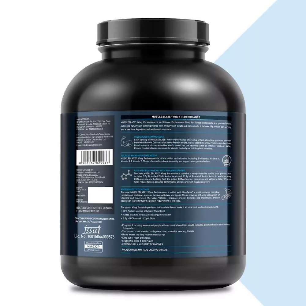 MuscleBlaze Whey Performance Protein Chocolate 