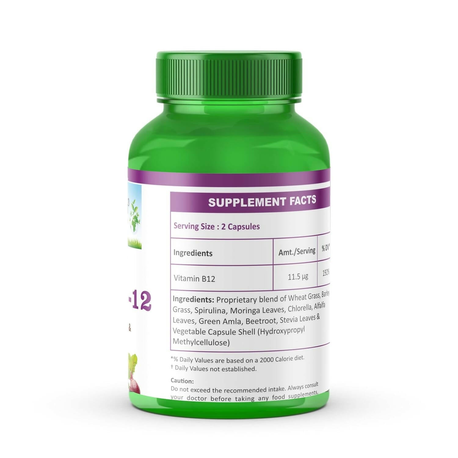 Planet Ayurveda Plant Based Vitamin B12 Capsules 