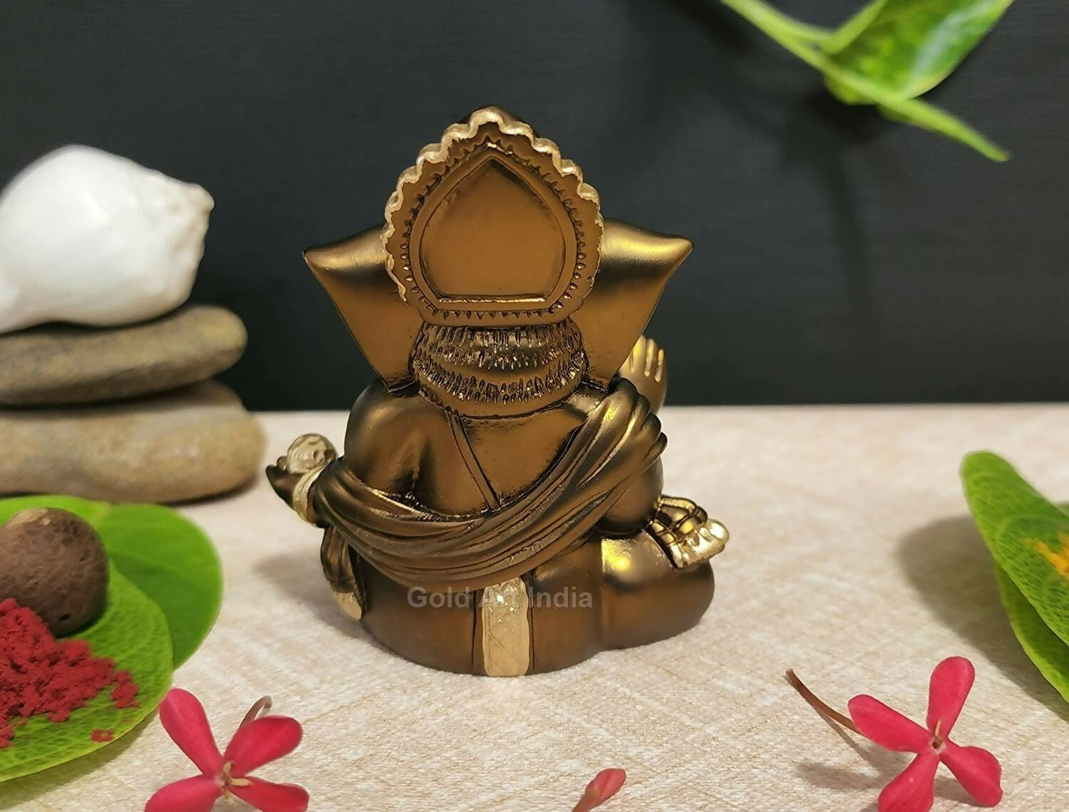 Gold Art India Gaddi Ganesh Idol For Car Dashboard - Grab2buy