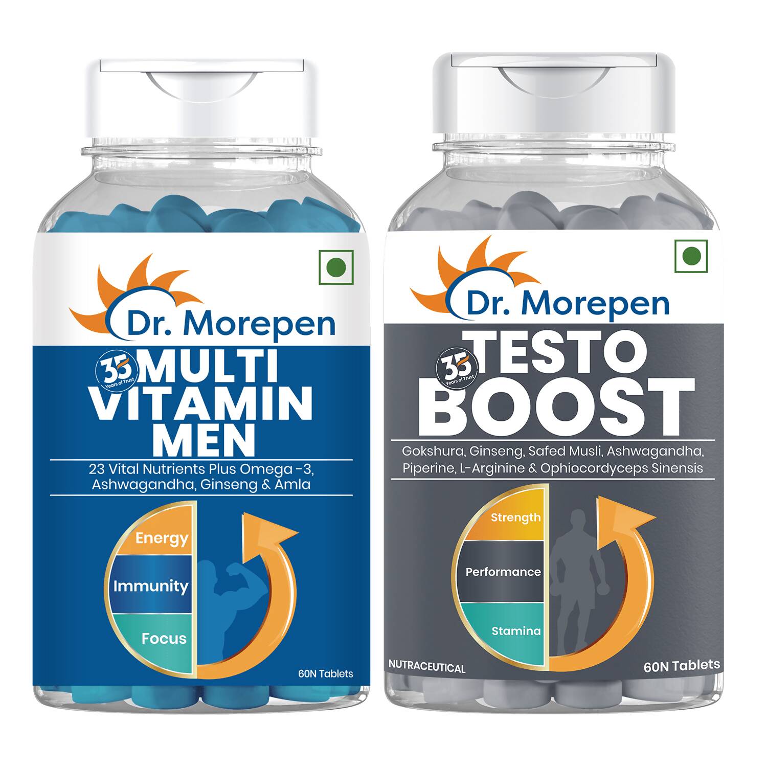 Dr. Morepen Testo Boost and Multivitamin Men Tablets Combo 
