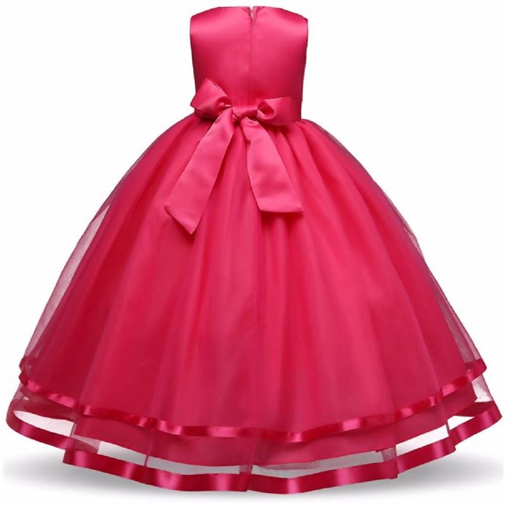 Asmaani Baby Girl's Pink Color Satin A-Line Maxi Full Length Dress (AS-DRESS_22065) - Grab2buy