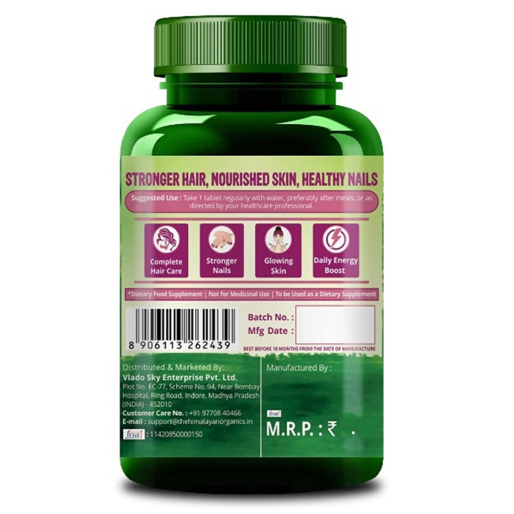 Himalayan Organics Biotin 10000 Mcg with Keratin, Amino Acids & Multivitamin Tablets 