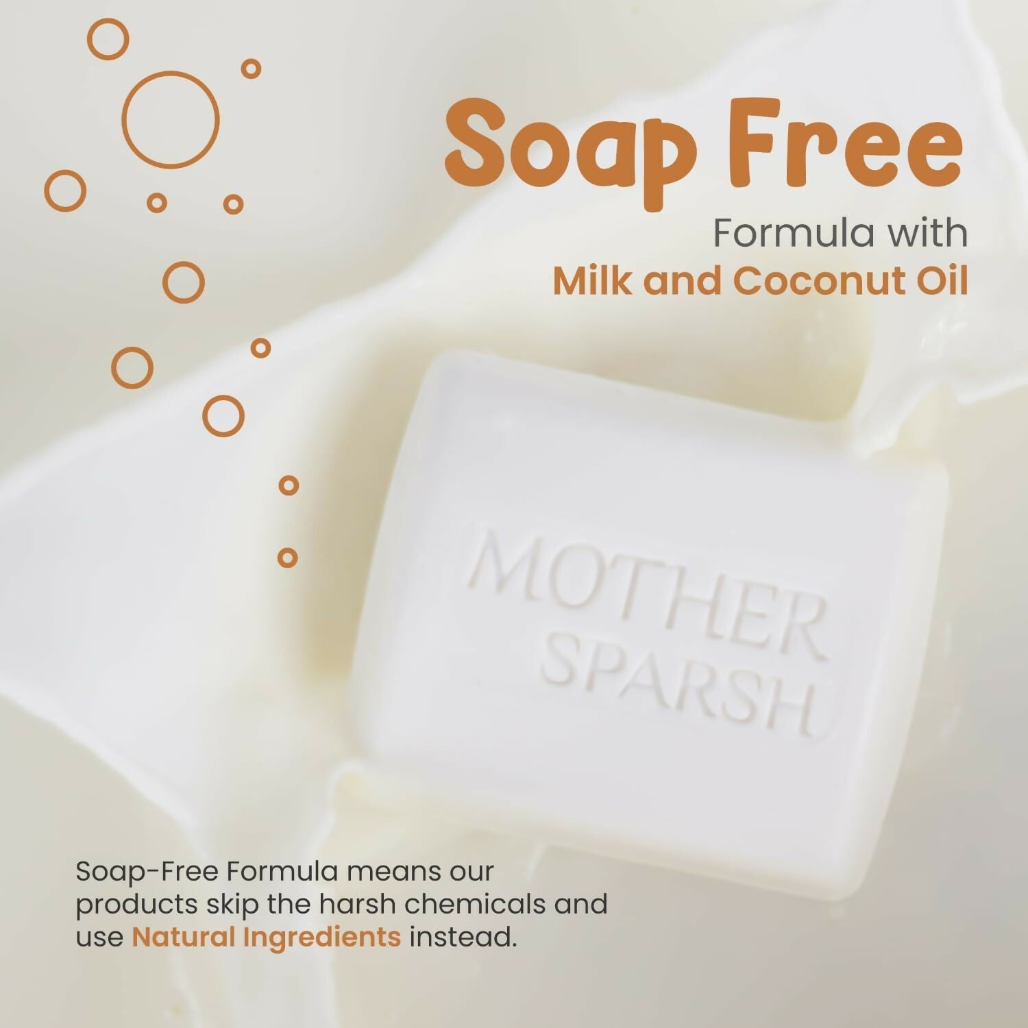 Mother Sparsh Milky Soft Baby Bathing Soap Bar For Hypoallergenic pH 5.5, Tear-Free Formulation, Prevents Dryness 
