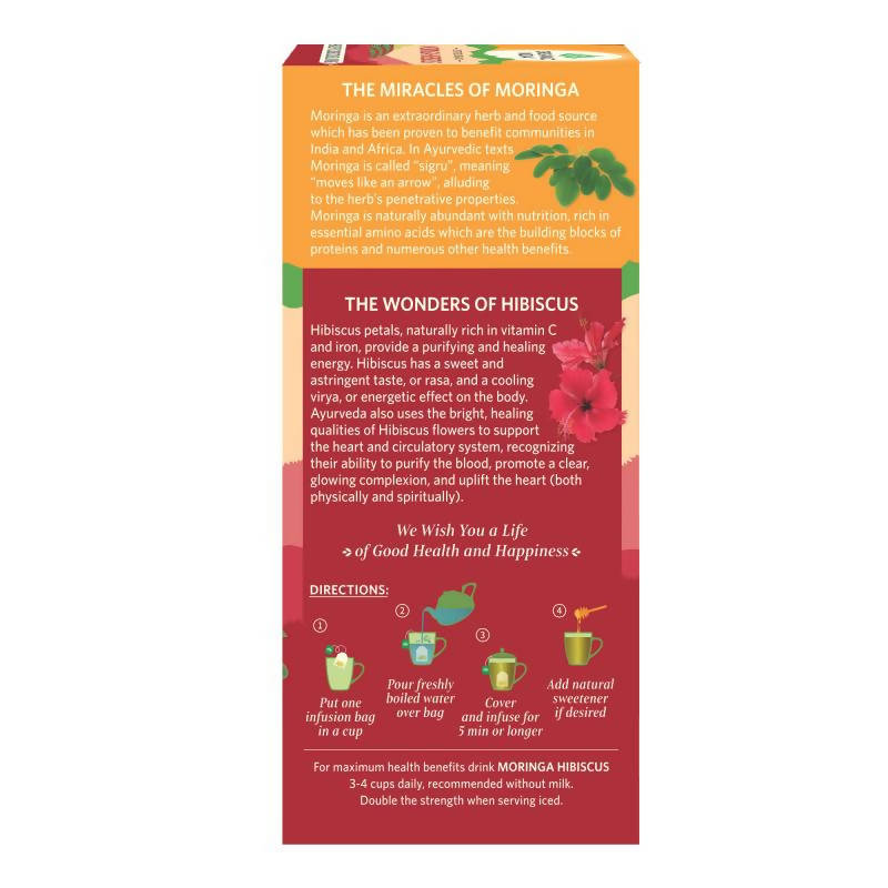 Organic India Moringa Hibiscus Tea Bags 