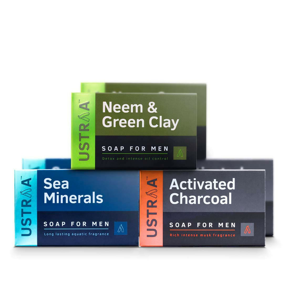 Ustraa Deo Soap For Men - Neem and Green Clay, Sea Minerals, & Activated Charcoal  Grab2Buy Ustraa Grab2Buy