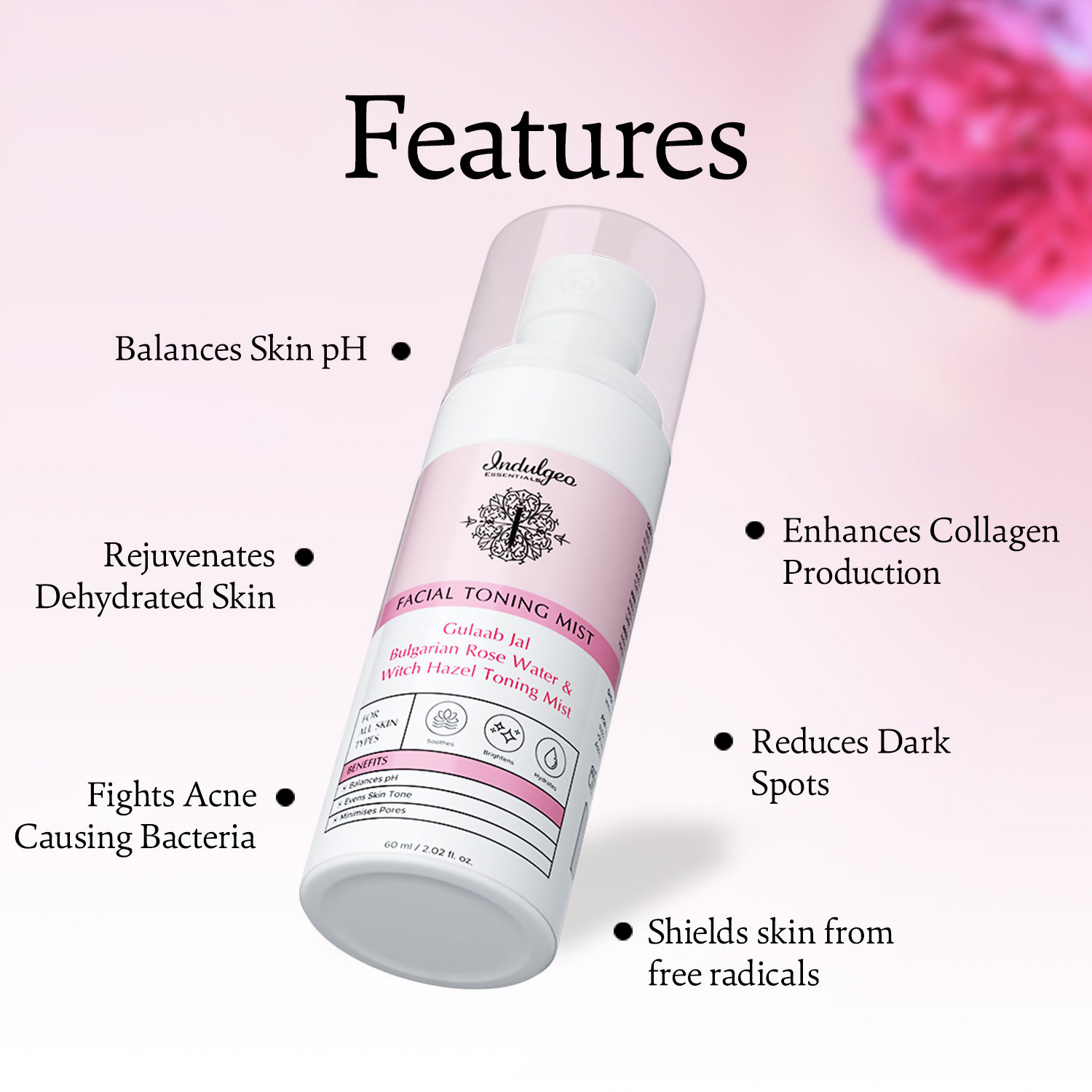 Indulgeo Essentials Gulaab Jal Facial Toning Mist 