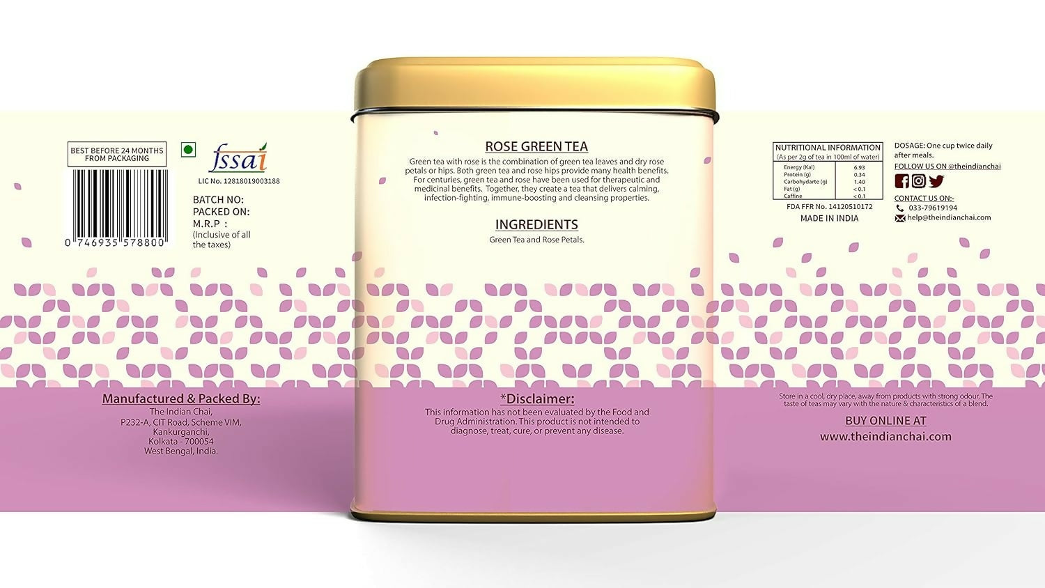 The Indian Chai - Rose Green Tea 