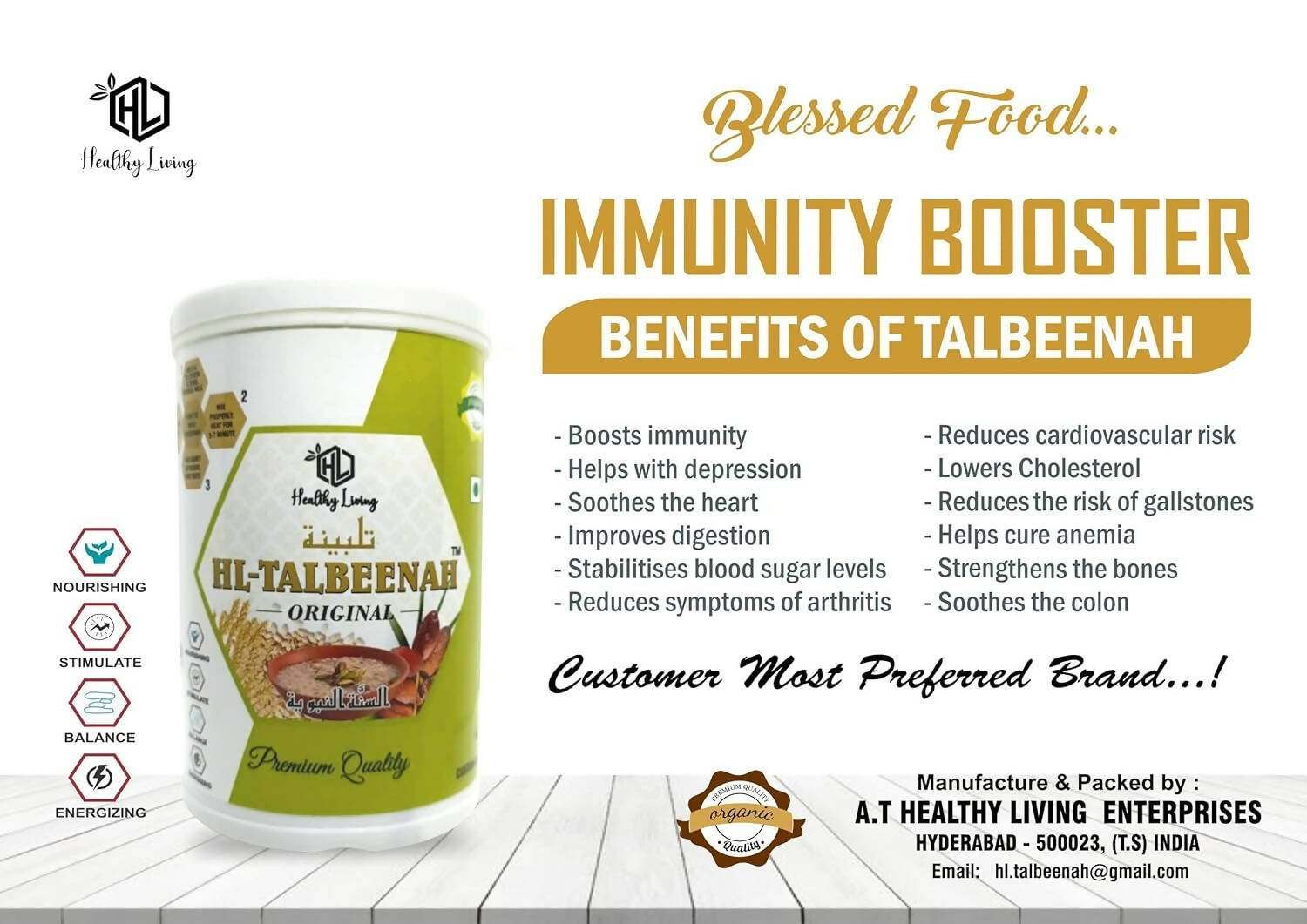Healthy Living HL-TALBEENAH Original/Healthy and Sunnah Diet for All Age Group - Grab2buy