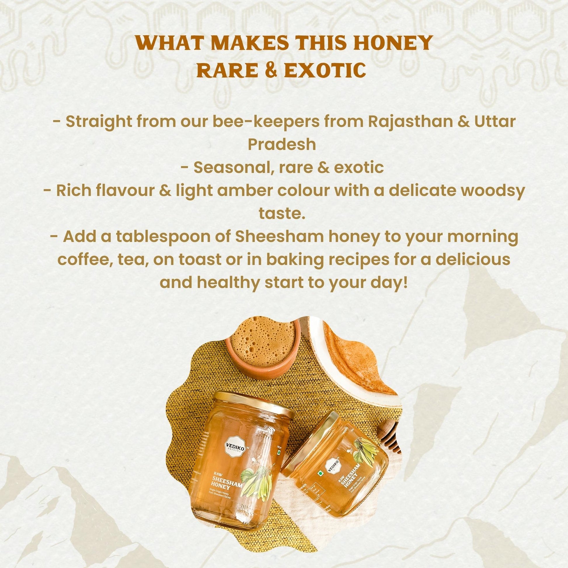 Vediko Origins Raw Sheesham Honey  Grab2Buy Vediko Origins Grab2Buy