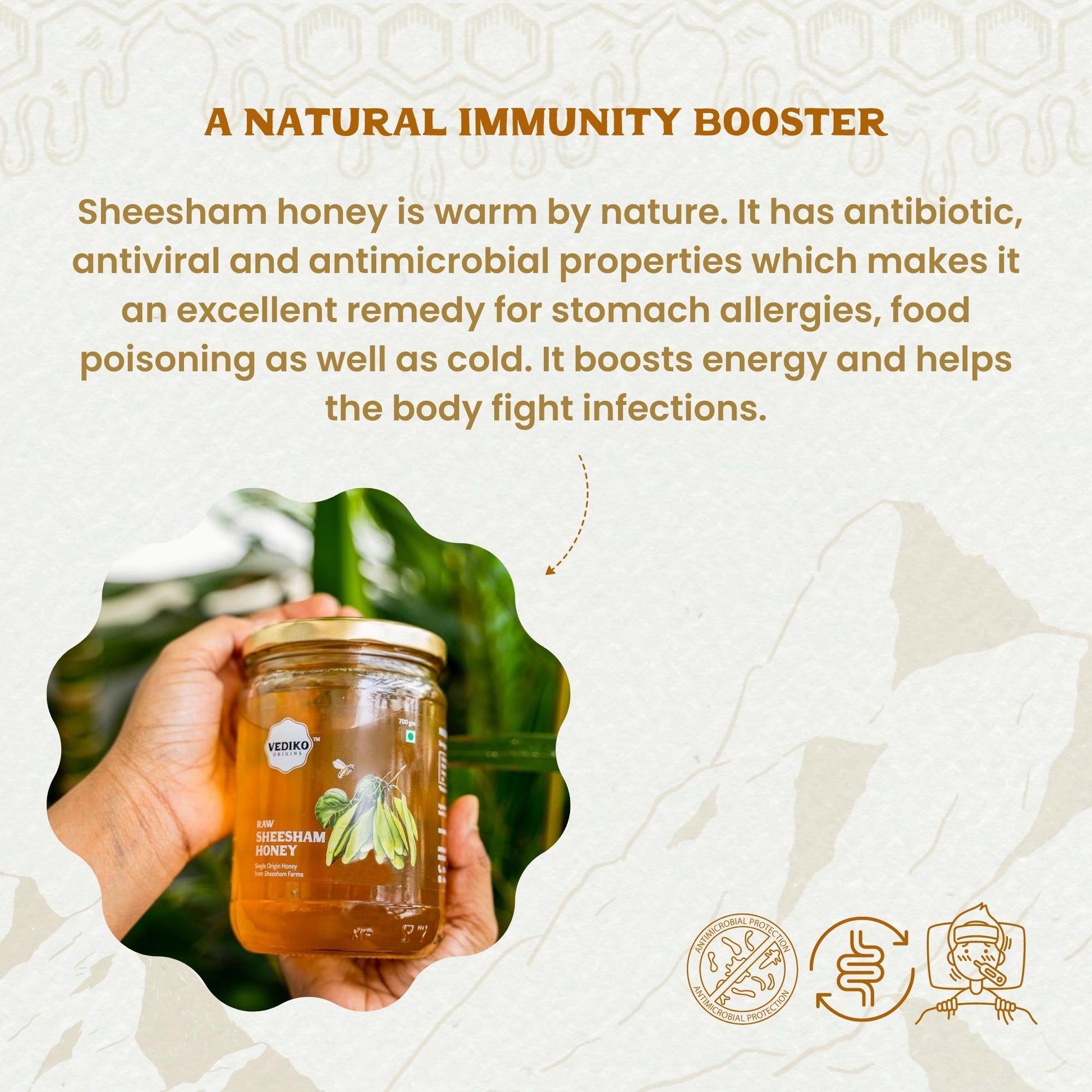 Vediko Origins Raw Sheesham Honey  Grab2Buy Vediko Origins Grab2Buy
