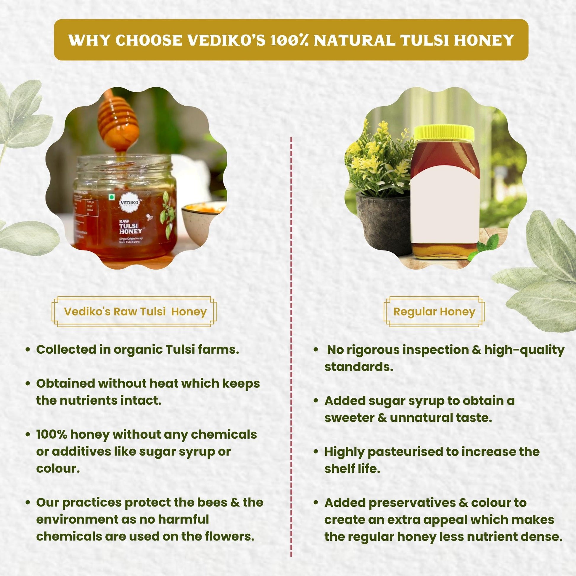 Vediko Origins Raw Tulsi Honey  Grab2Buy Vediko Origins Grab2Buy