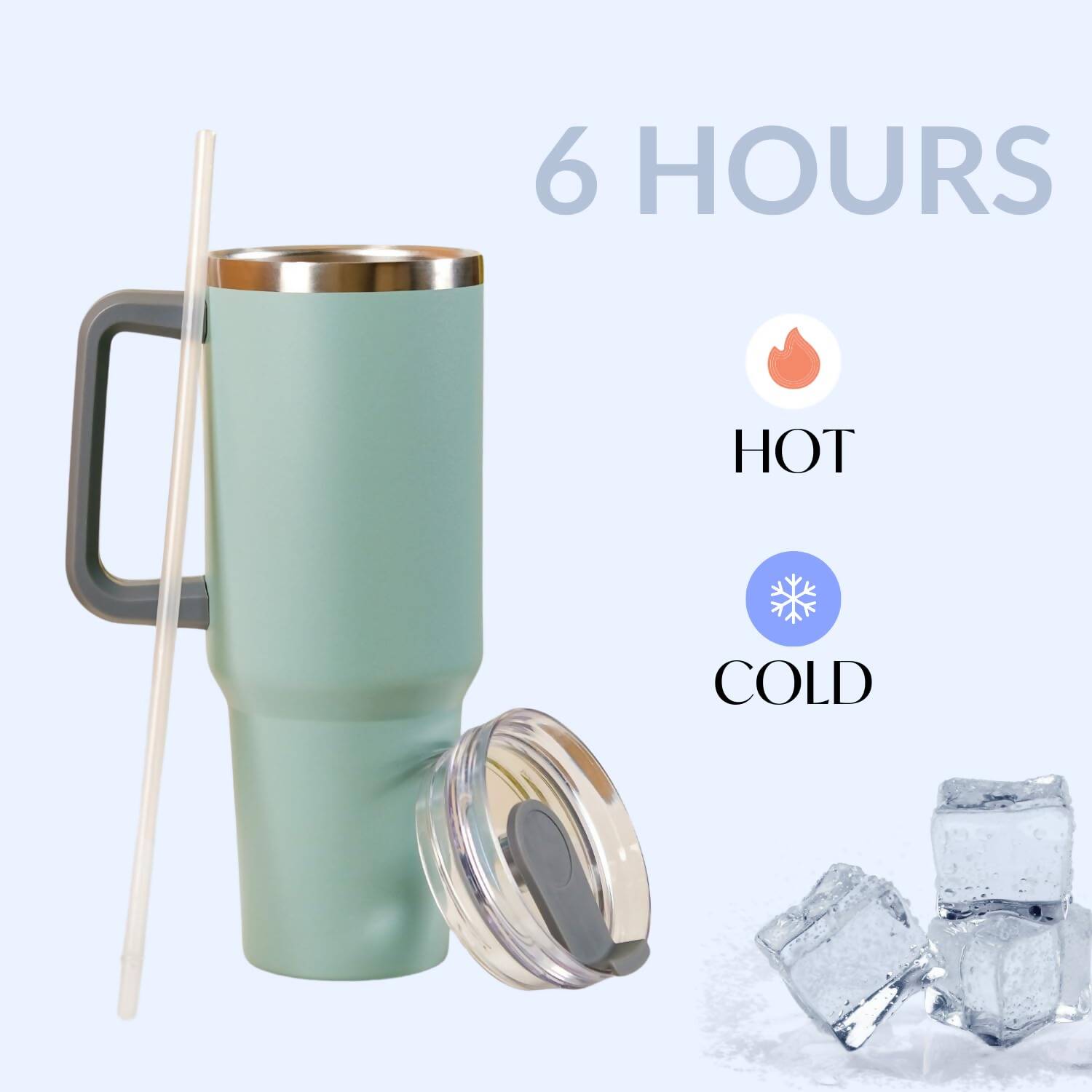 Nestasia Tumbler with Handle Straw & Lid - 1.2L (Green) - Grab2buy
