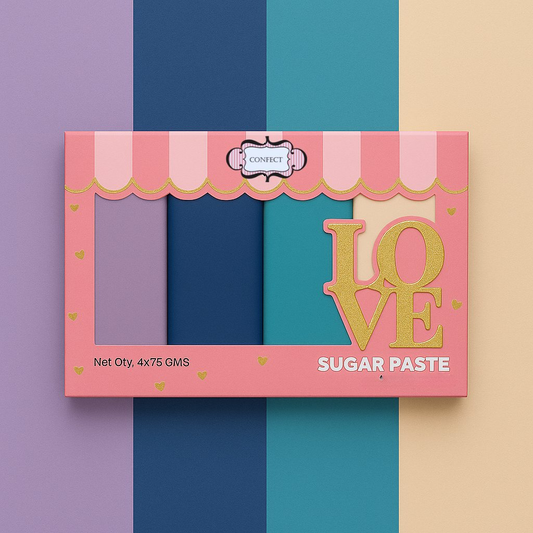 Confect Multipack of Lavender, Navy Blue, Teal and Skin Sugarpaste 15