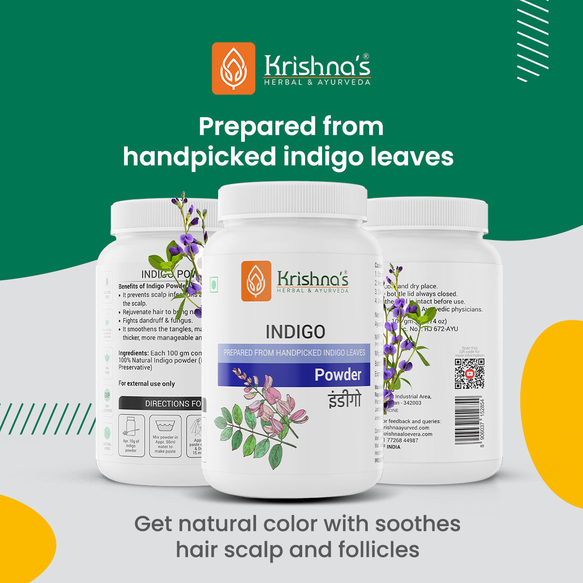 Krishna'S Herbal & Ayurveda Indigo Powder 