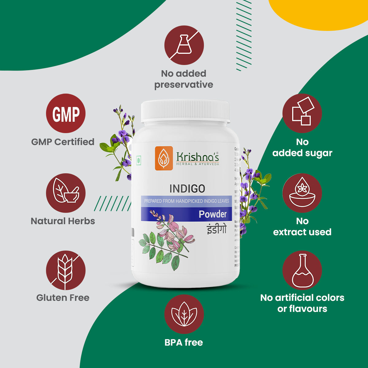 Krishna'S Herbal & Ayurveda Indigo Powder 