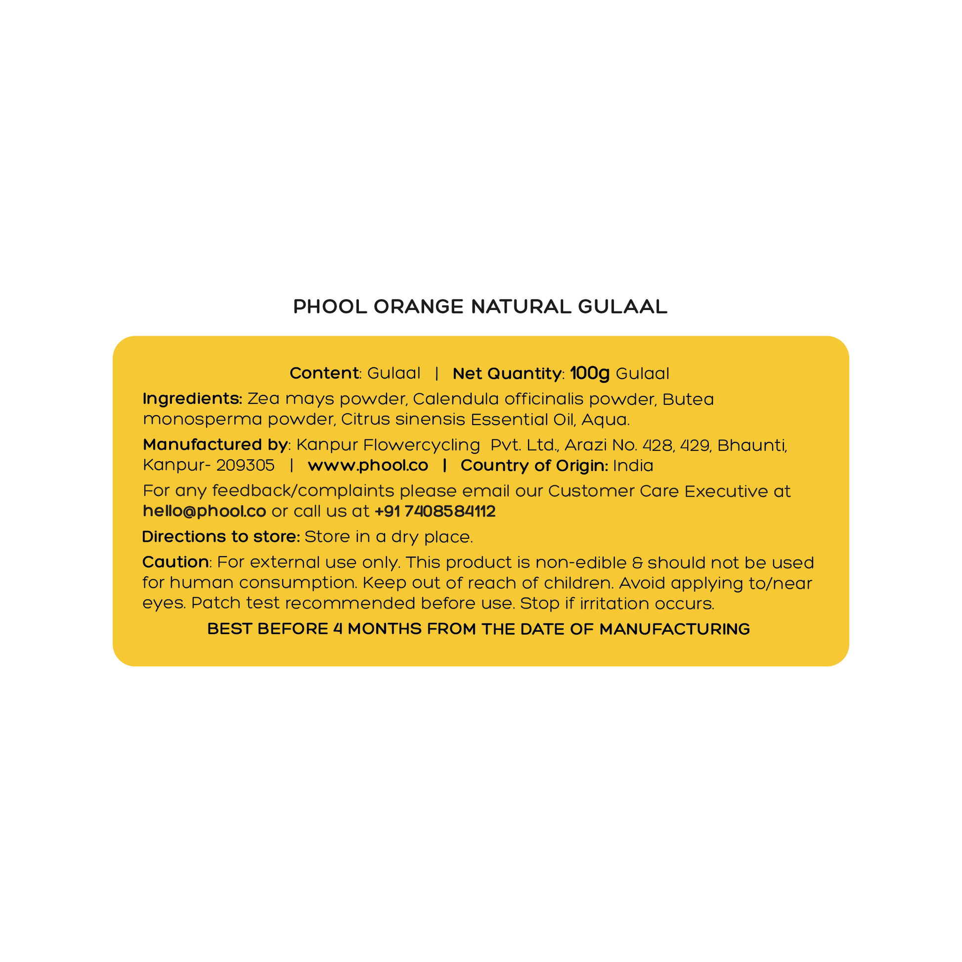 Phool Orange Natural Gulaal