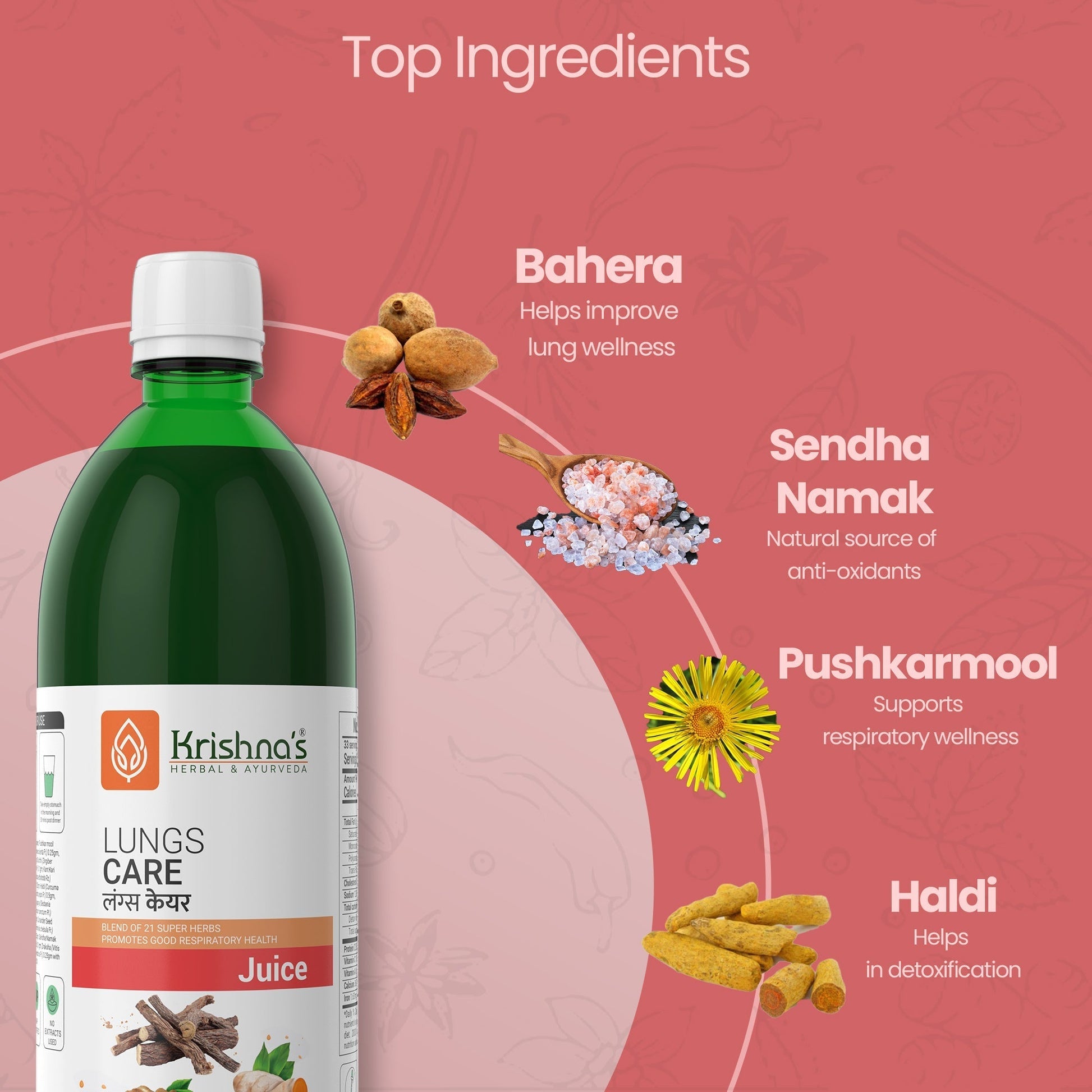 Krishna'S Herbal & Ayurveda Lungs Care Juice 